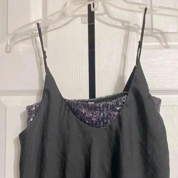 Free people black & silver sequin top shirt blouse camisole tank top size XS - Picture 3 of 10